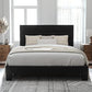 Allewie Queen Size Platform Bed Frame with Velvet Upholstered Headboard and Wooden Slats Support, Fully Upholstered Mattress Foundation/No Box Spring Needed/Easy Assembly, Black Noise Free, Designed with Solid Wood Slats
