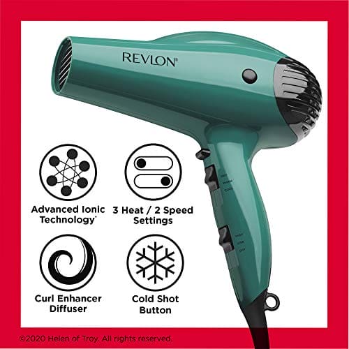 Revlon Volume Booster Hair Dryer | 1875W for Voluminous Lift and Body, Frizz Control (Green)