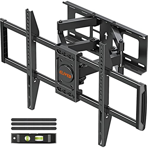 ELIVED UL Listed TV Wall Mount for Most 37-82 Inch Flat Screen TVs, Swivel and Tilt Full Motion Bracket, Max VESA 600x400mm, 100 lbs. Loading, Fits 16" Wood Studs, YD3003