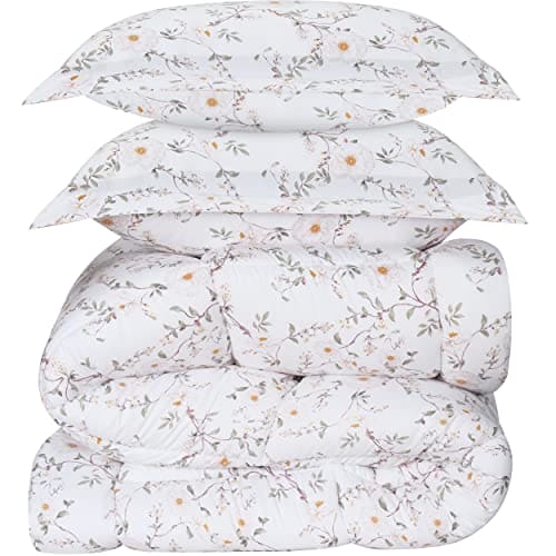 Utopia Bedding Queen Comforter Set (Vintage Floral) with 2 Pillow Shams - Bedding Comforter Sets - Brushed Microfiber Fabric Comforter - Soft and Comfortable - Machine Washable