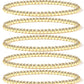 Elegance 11 designs 14K Gold Plated Bead Ball Bracelet Stretchable Elastic Gold Beaded Bracelets for Women
