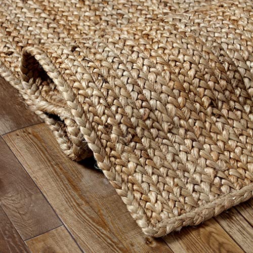 Signature Loom Handcrafted Farmhouse Jute Accent Rug (5 ft x 8 ft) - Soft & Comfortable Jute Area Rug - Natural Jute Rug