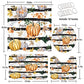 ArtSocket 4 Pcs Shower Curtain Set Fall Stripe Pumpkin Autumn Red Maple Leaves with Non-Slip Rug  Bathroom Toilet Seat Cover and Bath Mat Decor Set 72" x 72"